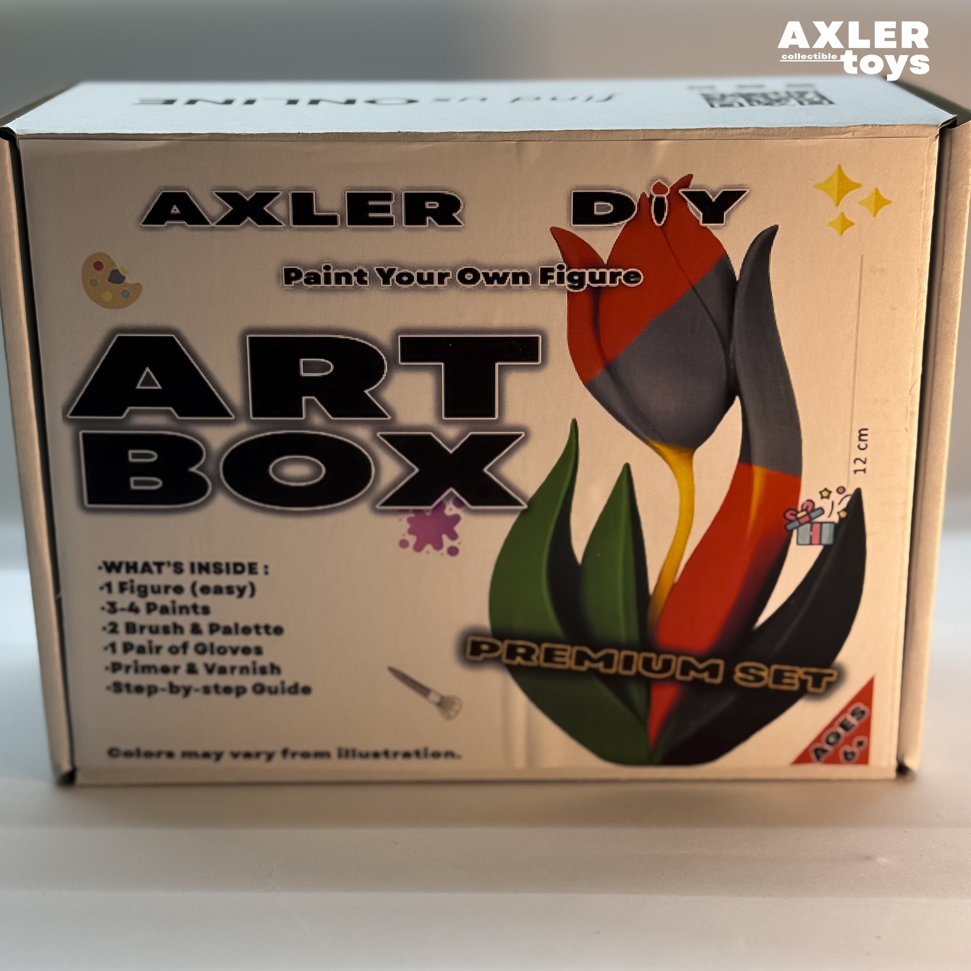 Axler DIY Art Box packaging with tulip design on a white background