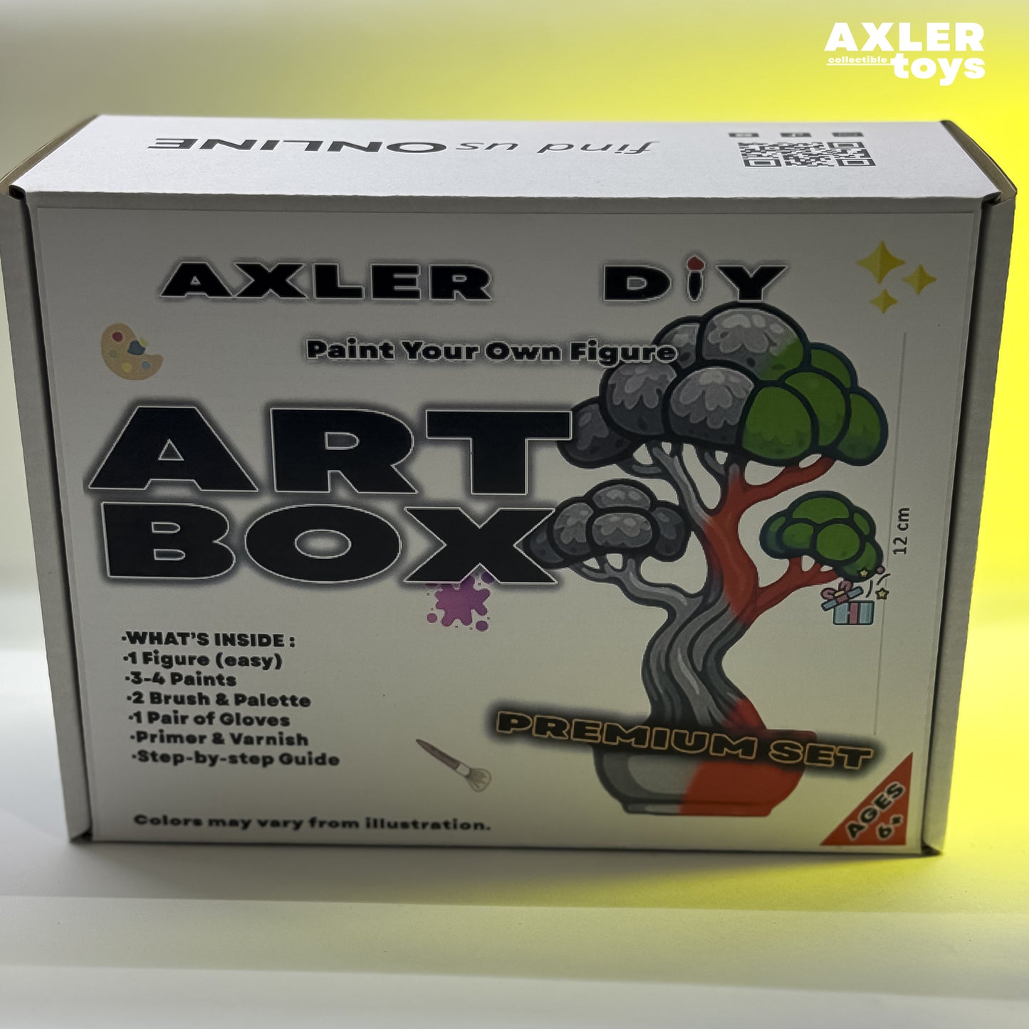 Axler DIY Art Box packaging with tree illustration on a white background